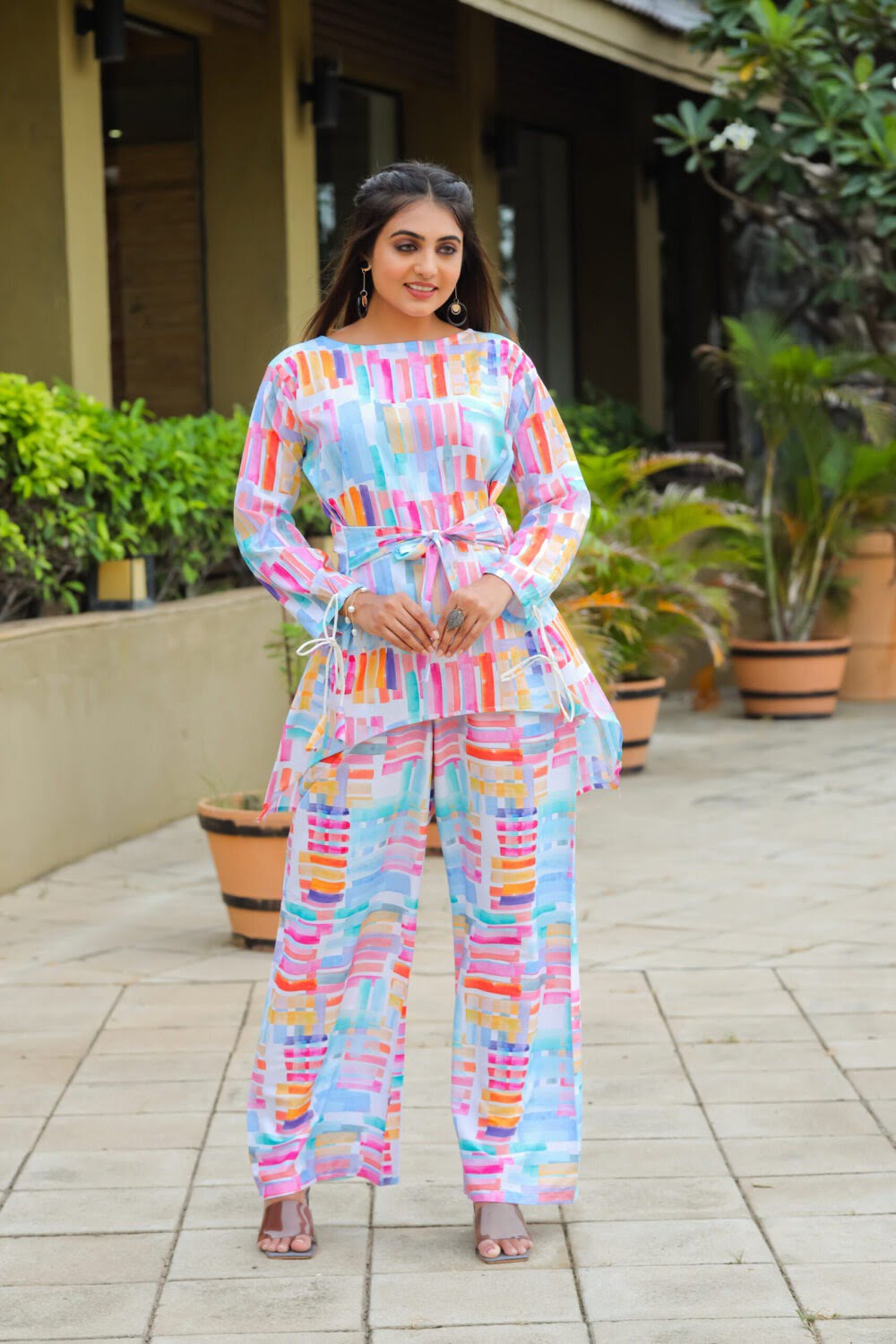 Printed  top And plazzo co ord set (1160)