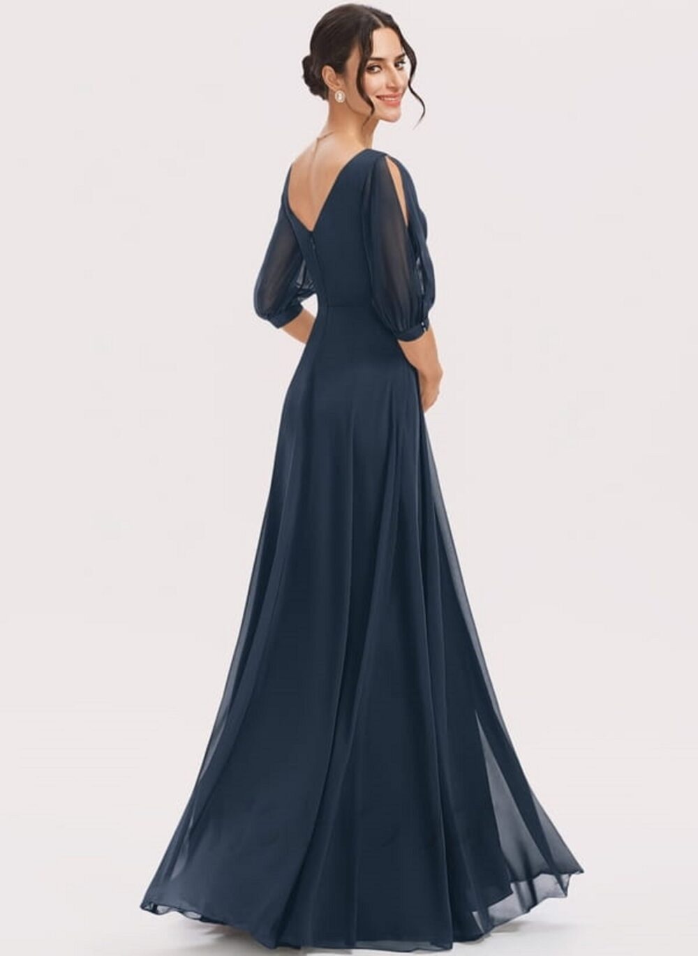 Georgette a-line Solid Gown(1124)