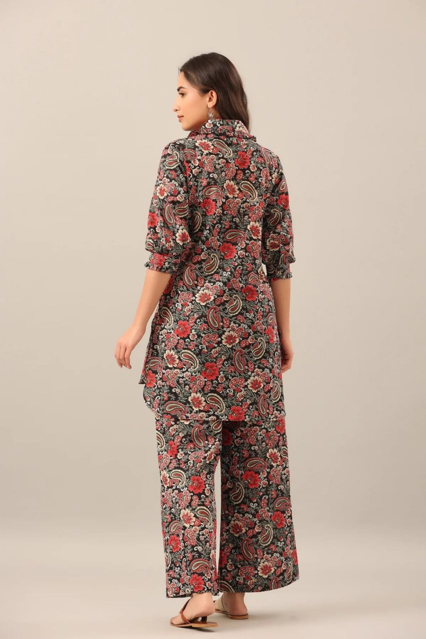 Printed  top And plazzo co ord set (1184)