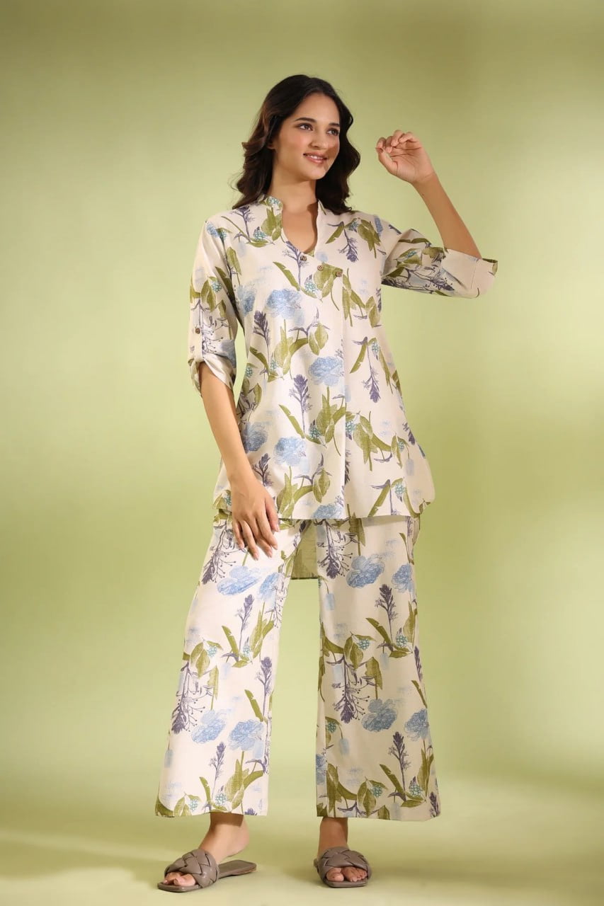 Printed  top And plazzo co ord set (1193)